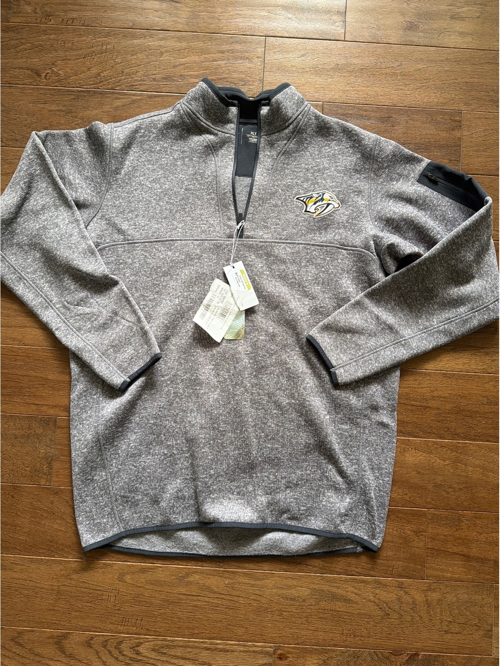 Nashville Predators Antigua XLT XL Tall 1/4 Zip Pullover Gray NHL NWT